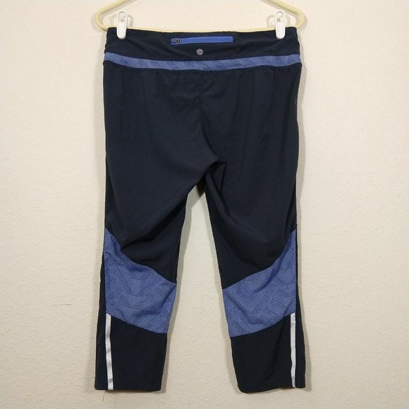 Tangerine Activewear Capri Leggings Pants Stretch Insert Mesh Panel Gray Size M - Picture 1 of 8
